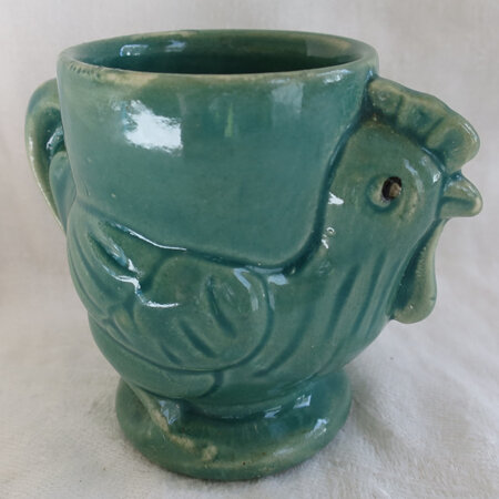 Turquoise rooster egg cup