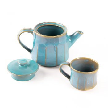 Turquoise Stoneware Teapot