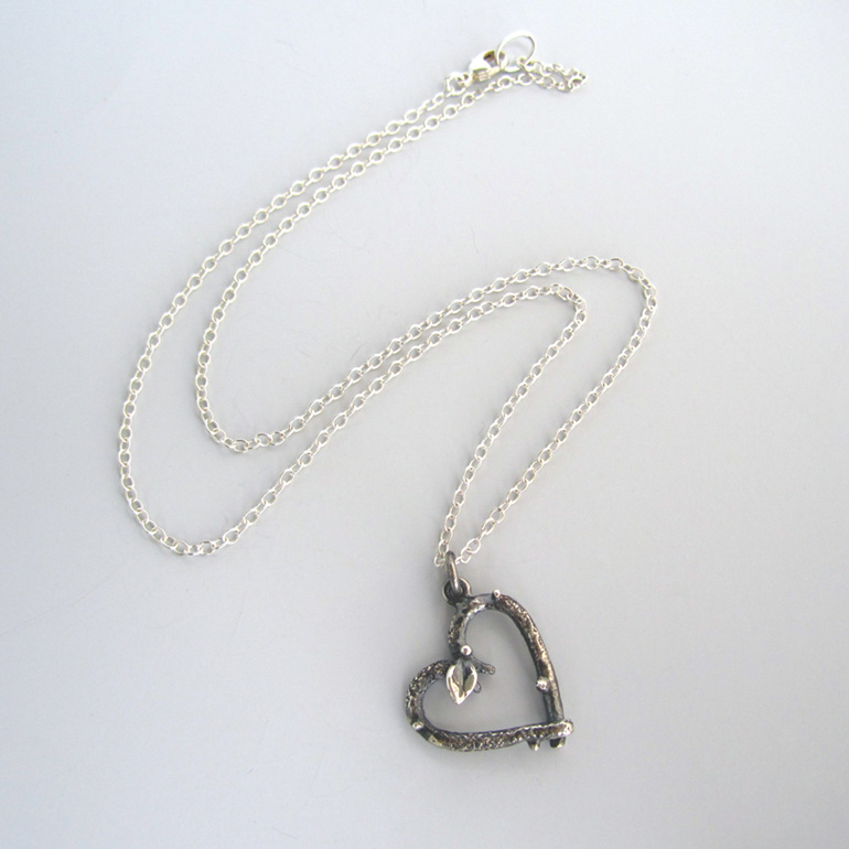 Twig Heart Necklace Valentine Sterling Silver Julia Banks Jewellery