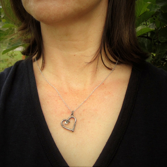 Twig Heart Necklace Valentine Sterling Silver Julia Banks Jewellery