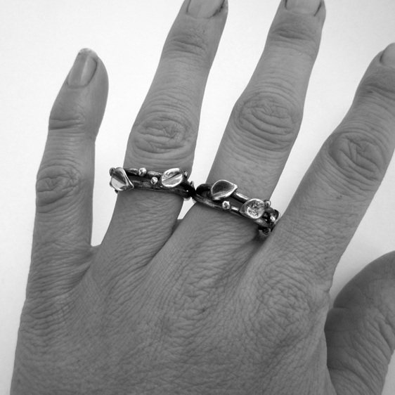 Twig Ring Sterling Silver Nature Inspired Leaf Ring Julia Banks Jewellery
