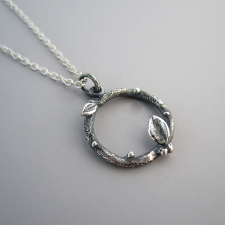 Twig Wreath Necklace Sterling Silver