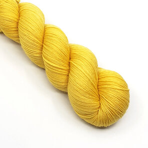 twisted skein of 4ply Bluefaced Leicester in yellow