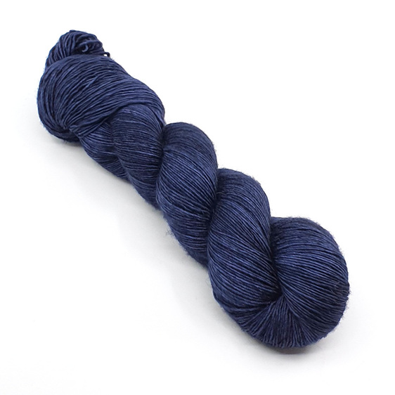 twisted skein of 4ply merino in steel blue