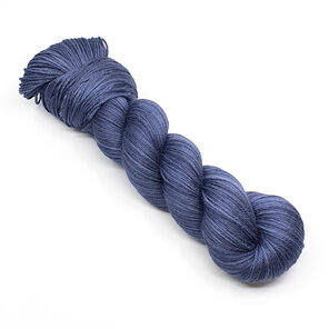 twisted skein of 4ply merino/silk in steel blue