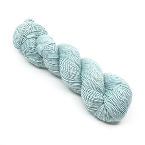 twisted skein of 4ply yarn in the lightest teal