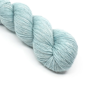 twisted skein of 4plyyarn in the lightest teal