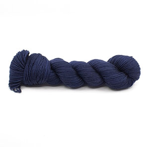 twisted skein of DK Bluefaced Leicester in steel blue