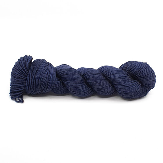 twisted skein of DK Bluefaced Leicester in steel blue