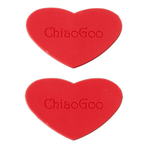 two red heart shapes with ChiaoGoo printed on them