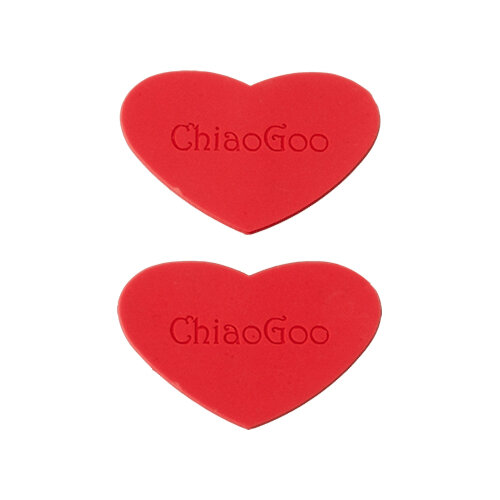 two red heart shapes with ChiaoGoo printed on them