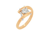 two tone contemporary diamond ring rose gold