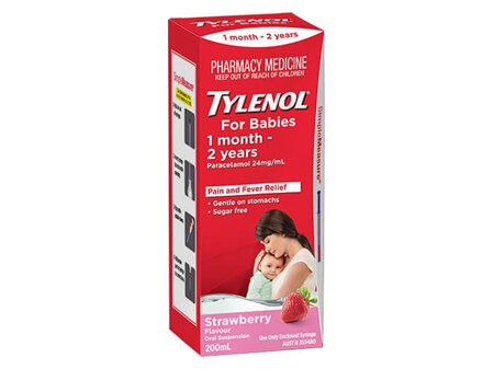Tylenol Childrens Infant 1 Month - 2 Years Strawberry 200ml