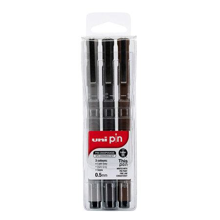 Uni Pin Fineline Drawing Pens - Set 3