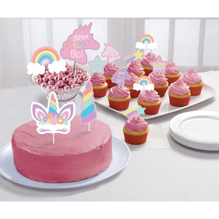 Unicorn cupcake paper topper kit