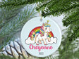 Unicorn & Rainbow Personalised Ceramic Christmas Ornament