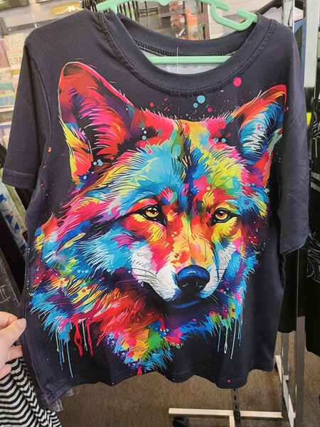 UNiSEX Kids Colourful WOLF T-Shirt