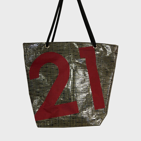 Upcycled Sail Rope tote - red 21