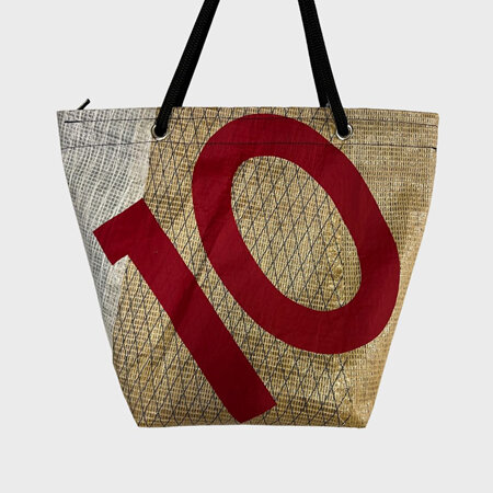 Upcycled Sail Rote Tote  with ZIP closure - #10