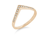 V Shaped Bead Set Diamond Ring