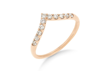 'V' Shaped Claw Set Diamond Ring