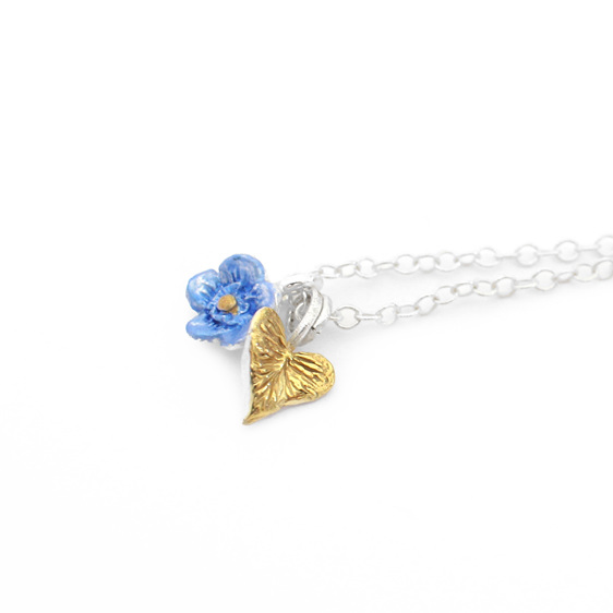 valentine heart gold sterling silver lily griffin nz blue necklace pendant