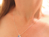 valentine heart sterling silver forget me not flower blue necklace love