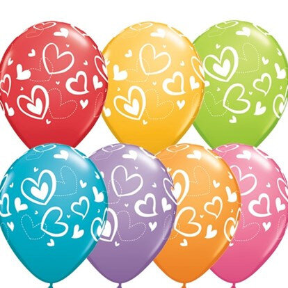 Valentine Mix and Match balloons 7 colours to choose from