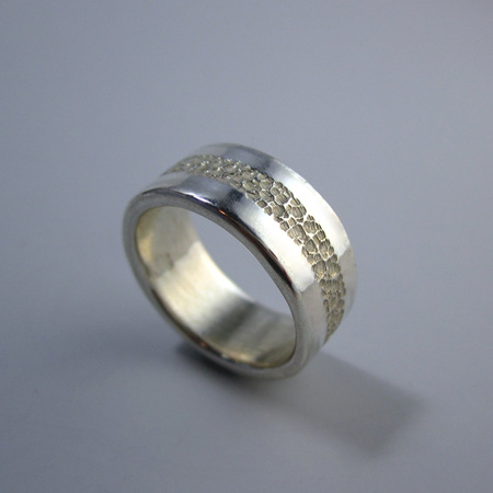 Vapour Sterling Silver Unisex Wide Band Ring
