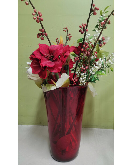 Vase Conica Red Glass
