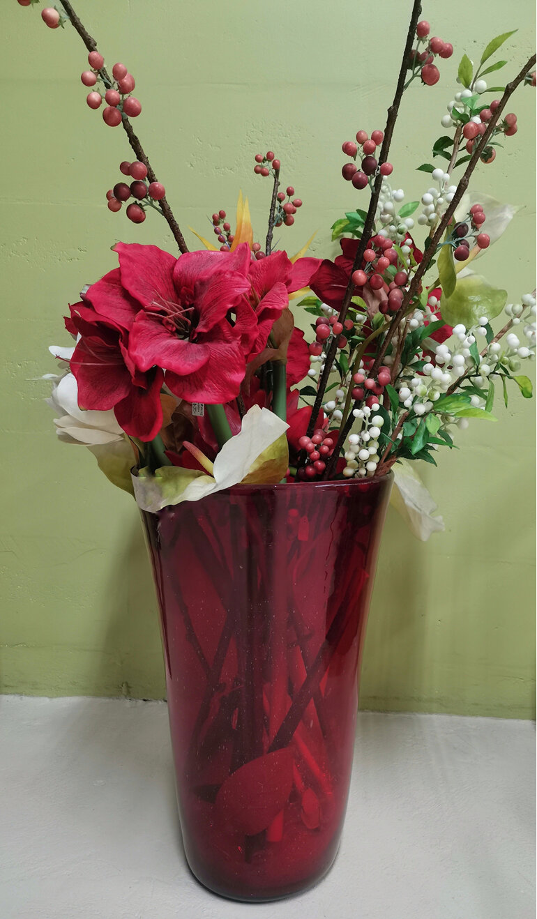 Vase Conica Red Glass
