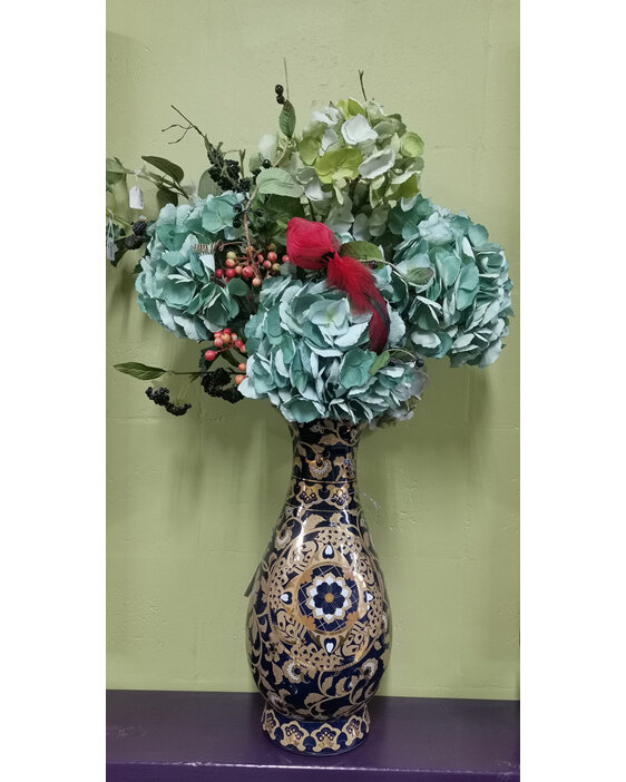 Vase Royal Dane Gold & Blue New Zealand