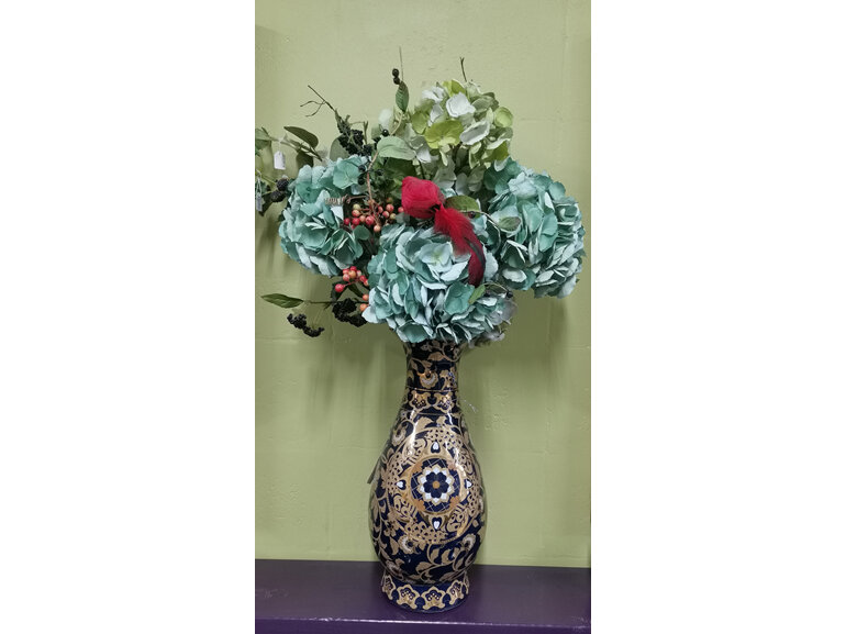 Vase Royal Dane Gold & Blue New Zealand