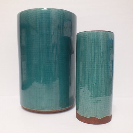 Vegas Cylinder Vase in Teal CO857-859