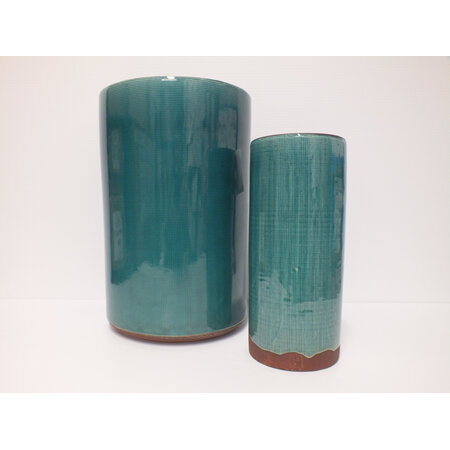Vegas Cylinder Vase in Teal CO857-859