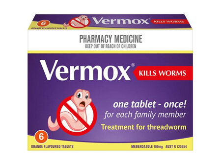Vermox 100mg Tablets 6s