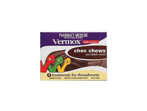 VERMOX Choc Chews Tabs 4s