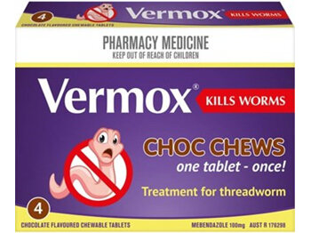 Vermox Choclate Chewable Tablets 4s