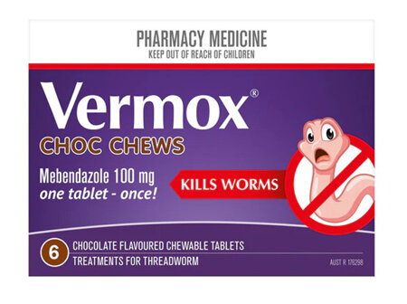 Vermox Chocolate Chews Tablets - 6s