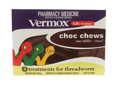 VERMOX Chocolate Chews Tabs 4s
