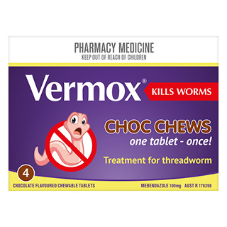 Vermox Threadworm Chocolate Chews, 4 Pack