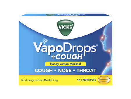 Vicks VapoDrops + Cough Honey & Lemon 16