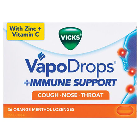 VICKS VapoDrops+Immune Support Orange 36 Lozenges
