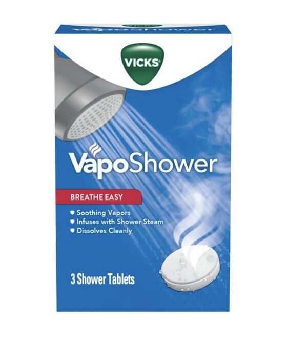 vicks vaposhower tablets 3 cold flu covid congestion cough shower