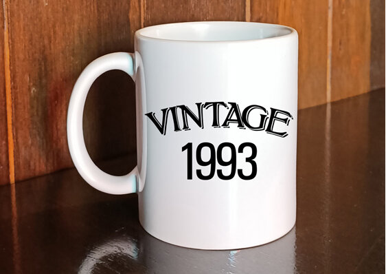 vintage birth year mug
