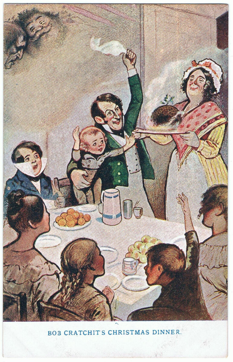Vintage Christmas Postcard - Dickens