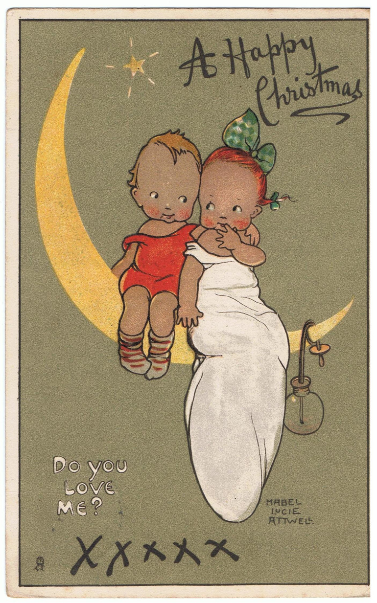 Vintage Christmas Postcard - Mabel Lucie Attwell