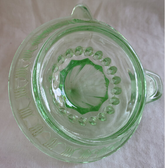 Vintage green glass juicer