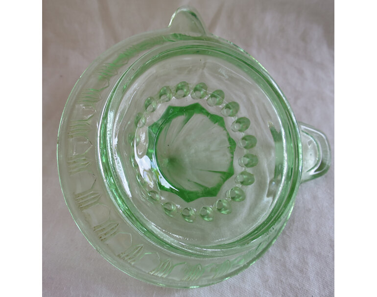 Vintage green glass juicer