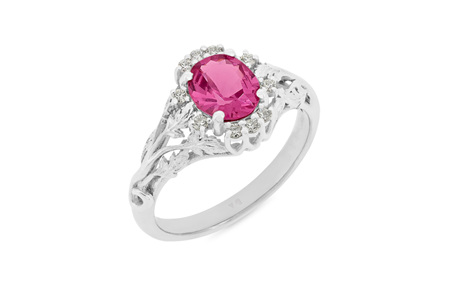 Vintage Pink Spinel and Diamond Ring